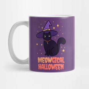 Meowgical halloween a funny halloween pun for cat lovers Mug